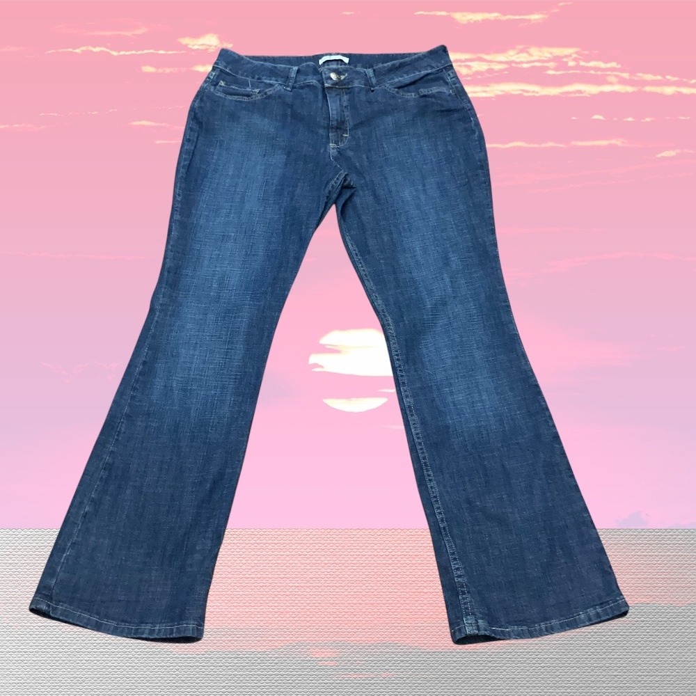Riders by Lee Womens Mid Rise Bootcut Jeans Dark Wash Size 14M Stretch Denim